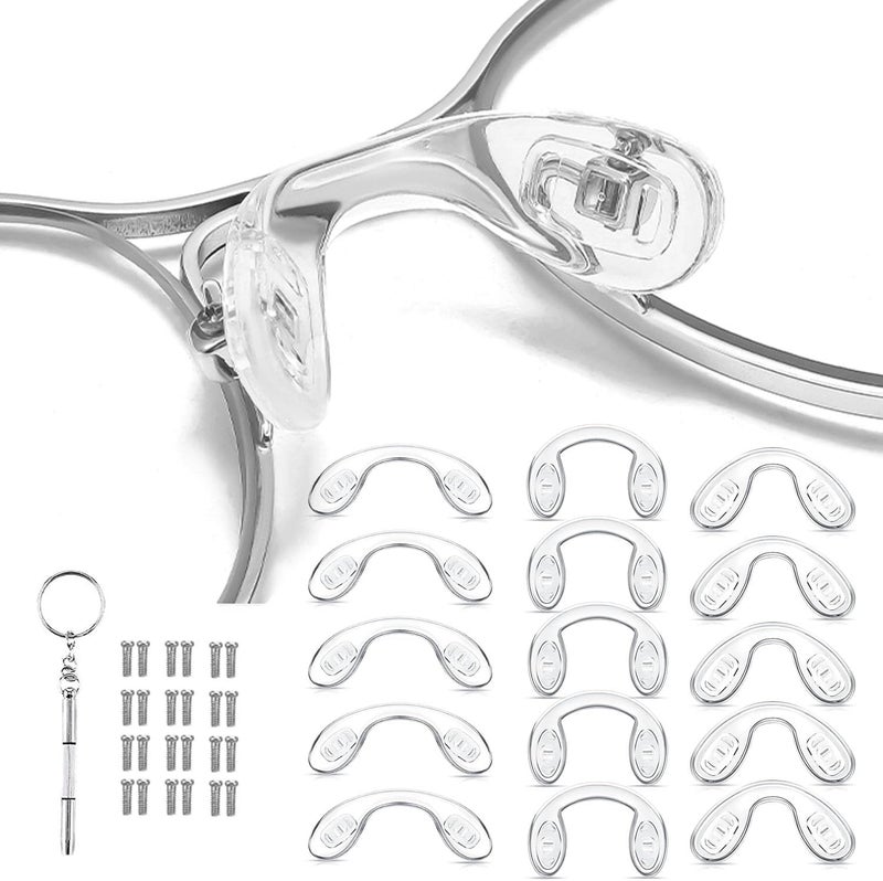 OPUGIT 15 pcs,3 sizes Eyeglasses Nose Pads,U Shaped Eyeglasses Nose Pads Screw-in eyeglass nose piece soft silicone nose pad for Eye Glasses Sunglass Eyewear - Image 1